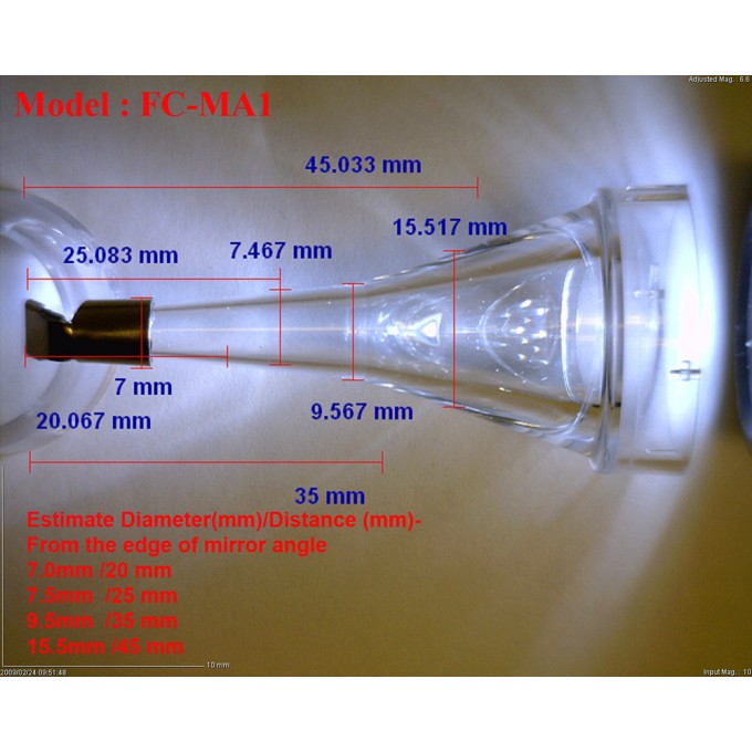 FC-L-MA1  Extensie conica cu oglinda la 45 de grade, pentru modele AD4XX3TL